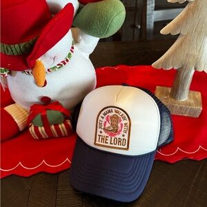 Navy and White Trucker Hat